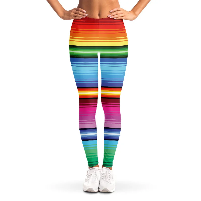 Cinco De Mayo Mexican Stripe Print Women's Leggings