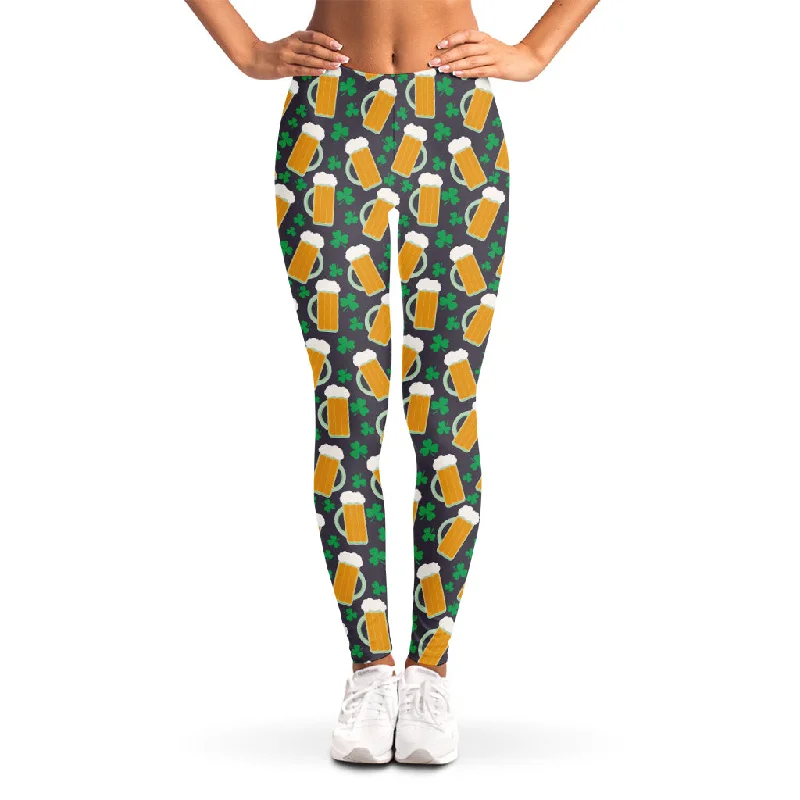 Clover And Beer St. Patrick's Day Print Women's Leggings