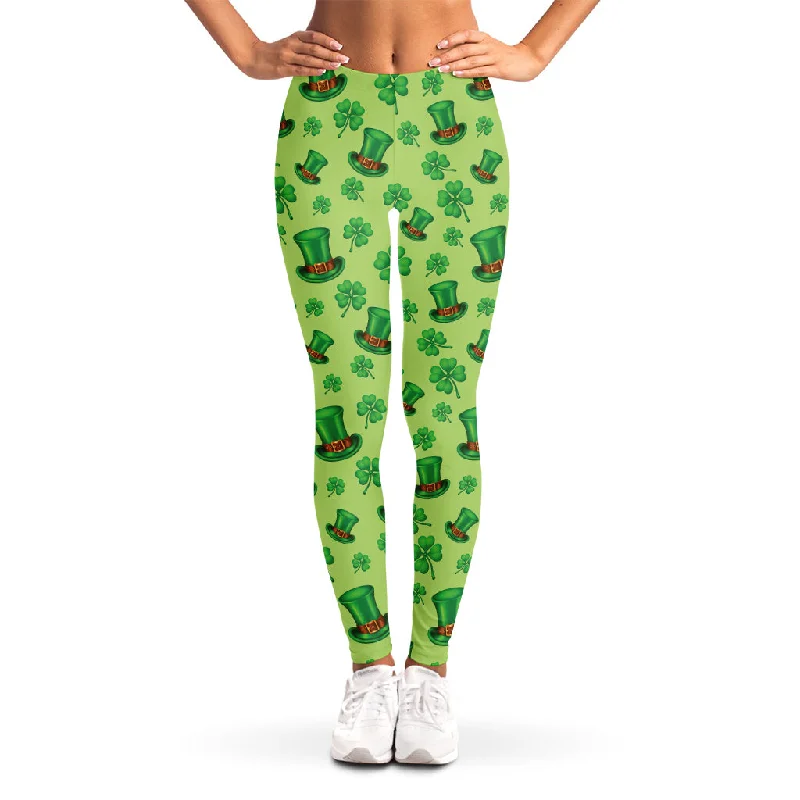 Clover And Hat St. Patrick's Day Print Women's Leggings