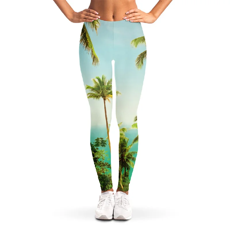 Coconut Tree Print Women's Leggings