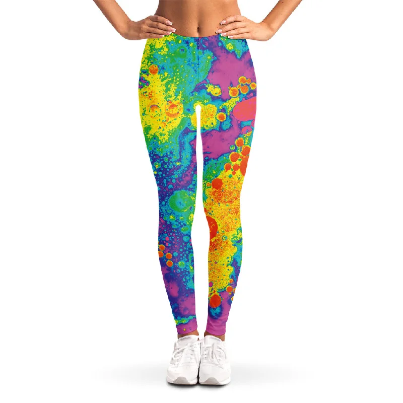 Colorful Acid Melt Print Women's Leggings