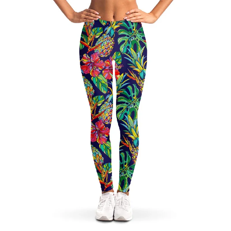 Bonus Savings Colorful Aloha Pineapple Pattern Print Women's Leggings