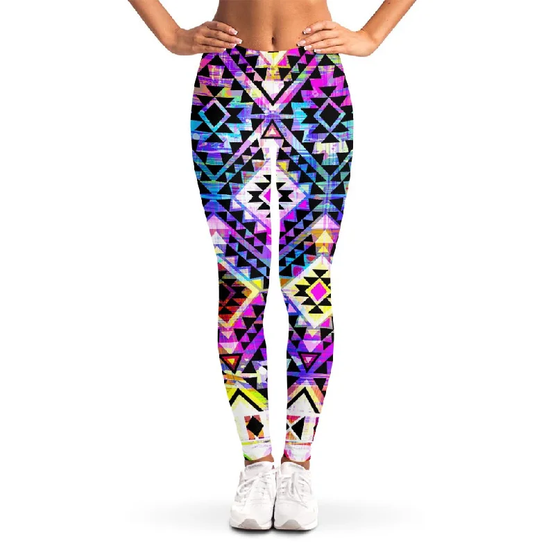 Friends and Family Sale Colorful Aztec Pattern Print Women's Leggings
