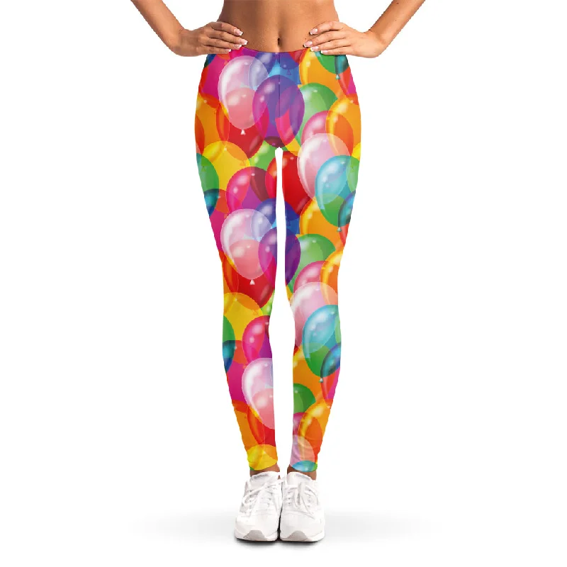 Colorful Balloon Pattern Print Women's Leggings