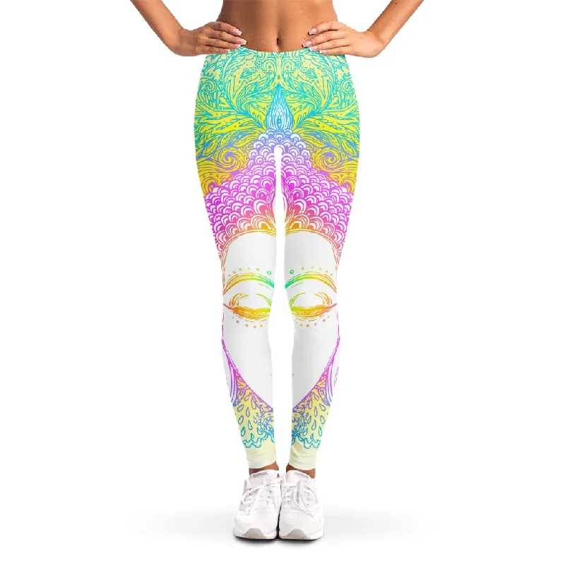 Anniversary Sale Colorful Buddha Mandala Print Women's Leggings