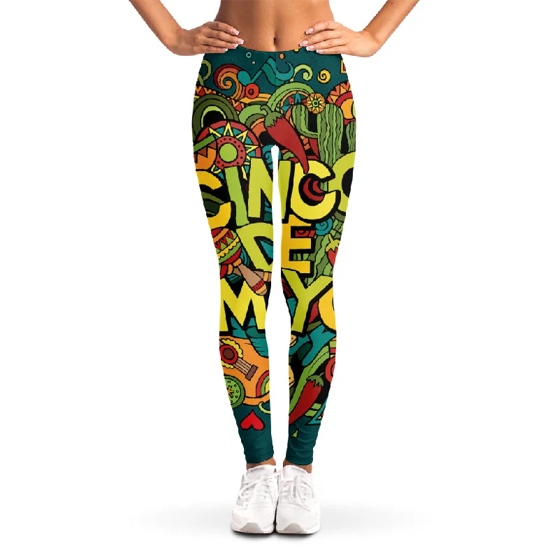 Colorful Cinco de Mayo Print Women's Leggings