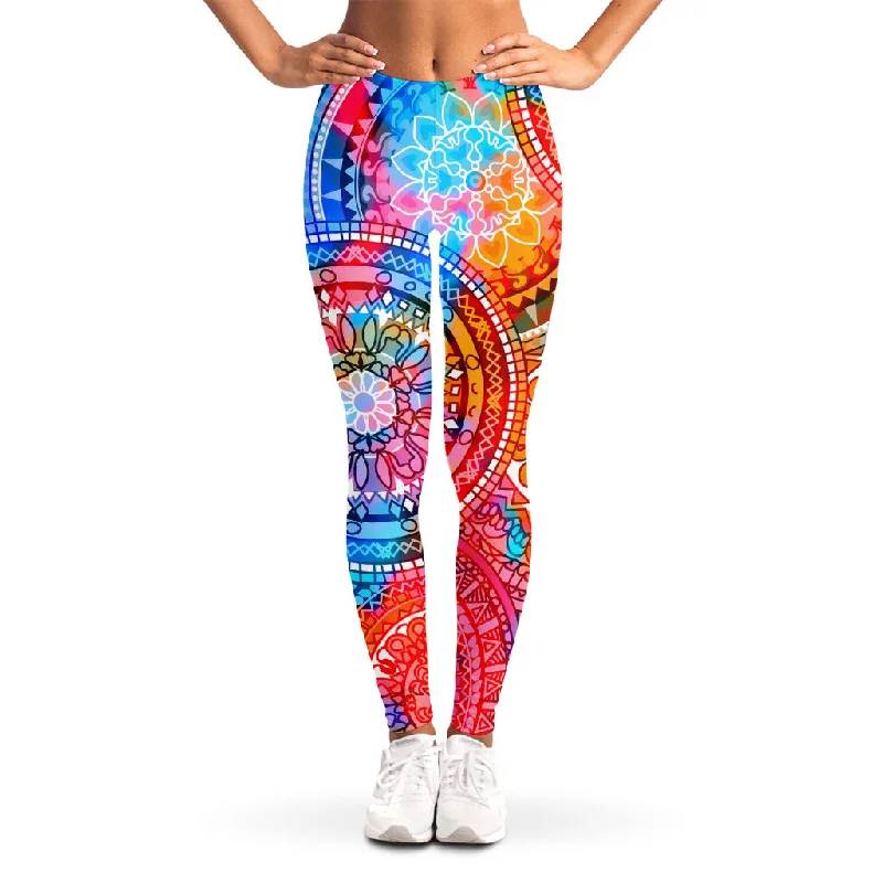 Today's Special Colorful Circle Mandala Print Women's Leggings