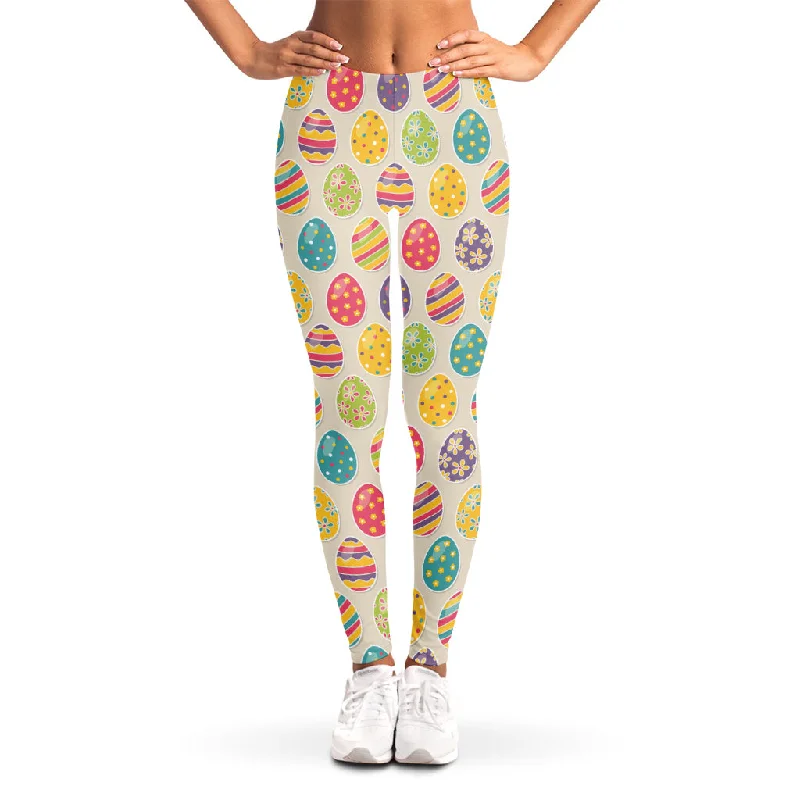 Colorful Cute Easter Eggs Pattern Print Women's Leggings