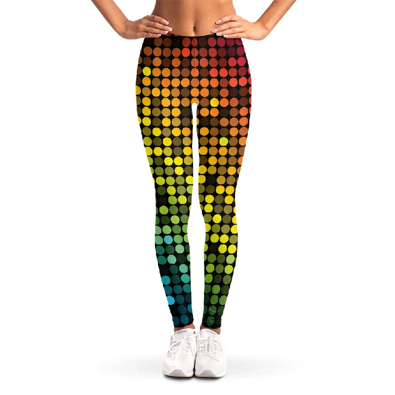 Colorful Disco Lights Pattern Print Women's Leggings