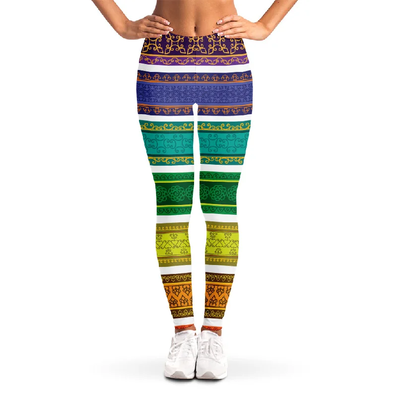 Colorful Ethnic Pattern Print Women's Leggings