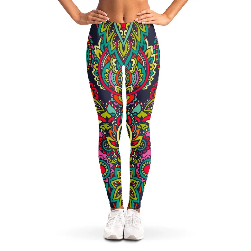 Mega Sale Colorful Floral Mandala Print Women's Leggings