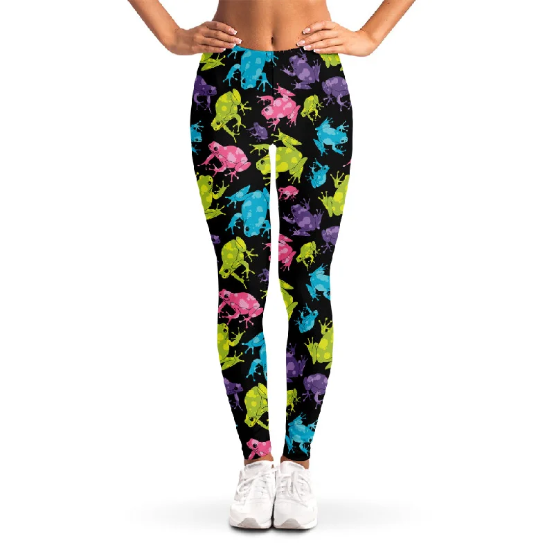 Colorful Frog Pattern Print Women's Leggings