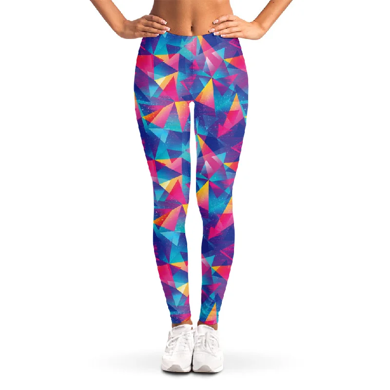 Colorful Geometric Mosaic Print Women's Leggings