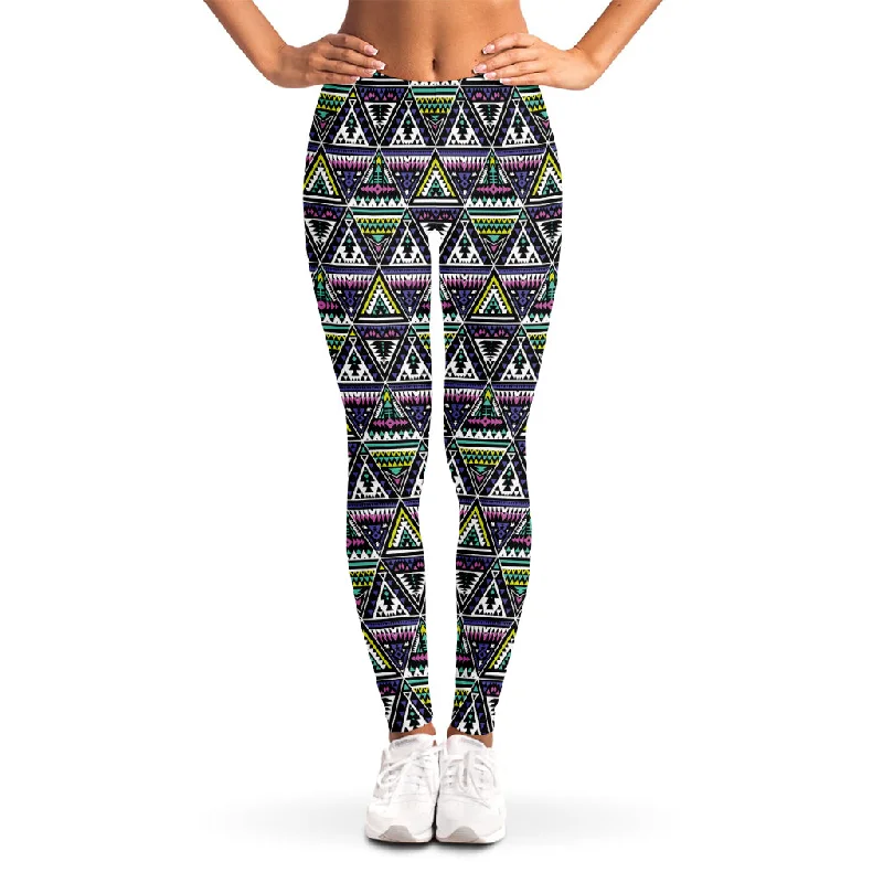 Colorful Geometric Native Navajo Print Women's Leggings