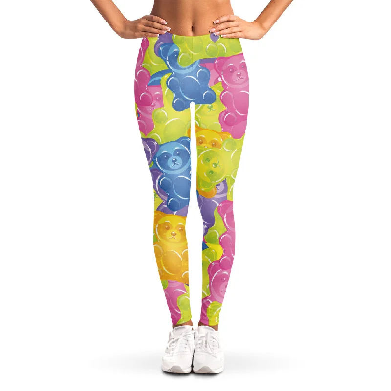 Colorful Gummy Bear Print Women's Leggings