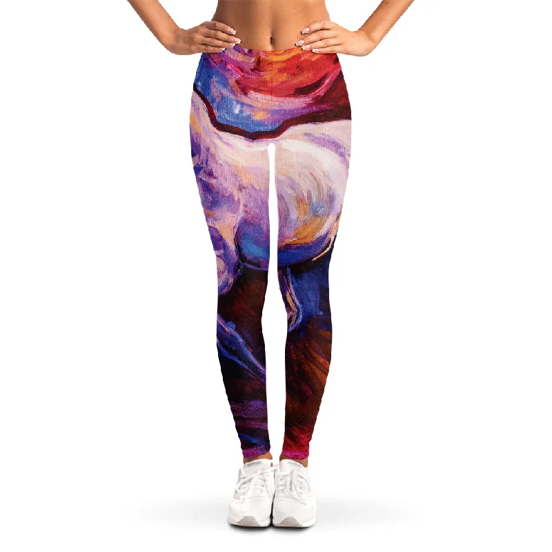 Colorful Horse Portrait Print Women's Leggings