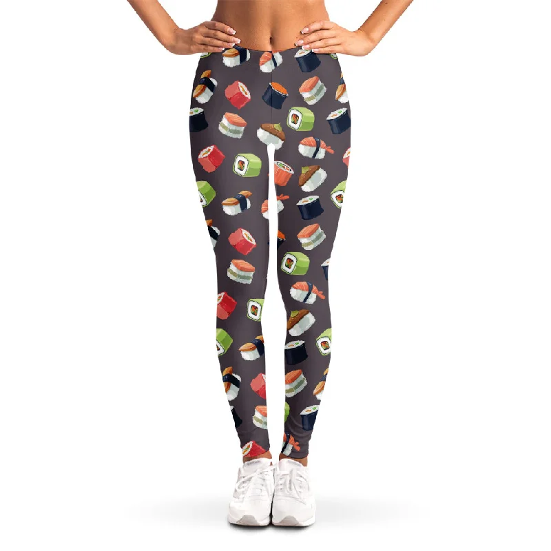 Colorful Japanese Sushi Pattern Print Women's Leggings