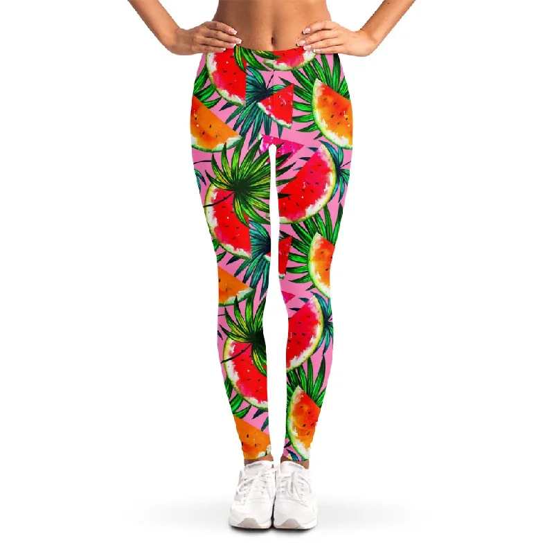 Don't Miss Colorful Leaf Watermelon Pattern Print Women's Leggings