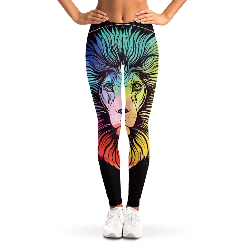 Colorful Leo Sign Print Women's Leggings