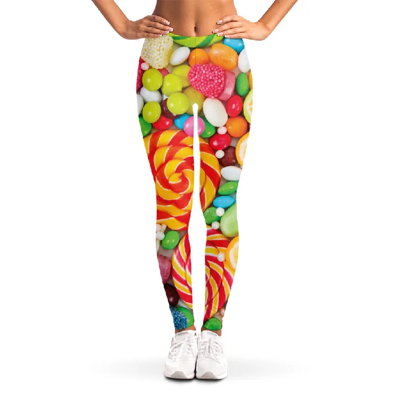 Colorful Lollipop And Candy Print Women's Leggings