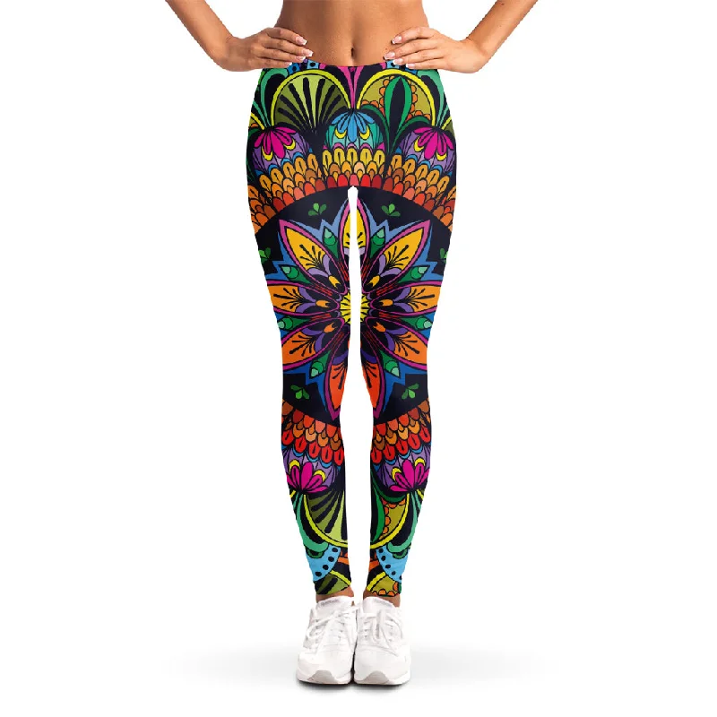 Colorful Mandala Print Women's Leggings