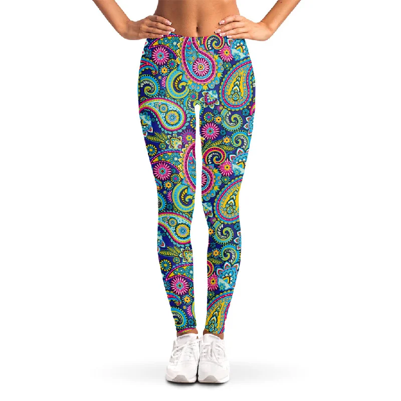 Colorful Paisley Pattern Print Women's Leggings