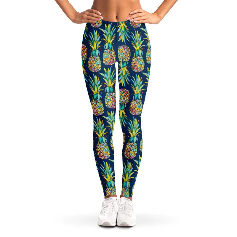 Value Deals Colorful Pineapple Pattern Print Women's Leggings
