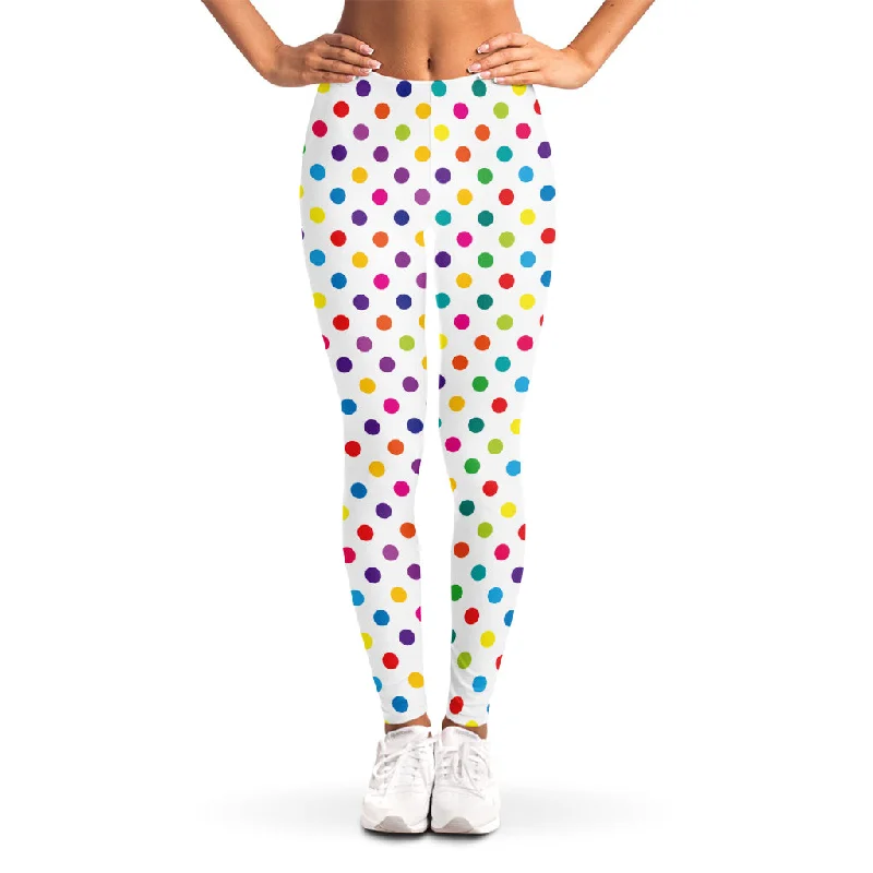 Colorful Polka Dot Pattern Print Women's Leggings