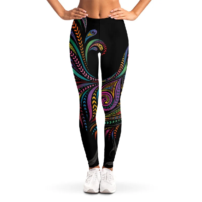 Colorful Rooster Print Women's Leggings