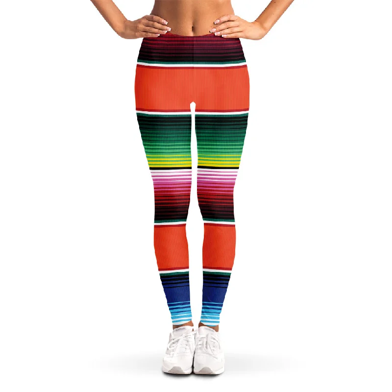 Colorful Serape Blanket Pattern Print Women's Leggings