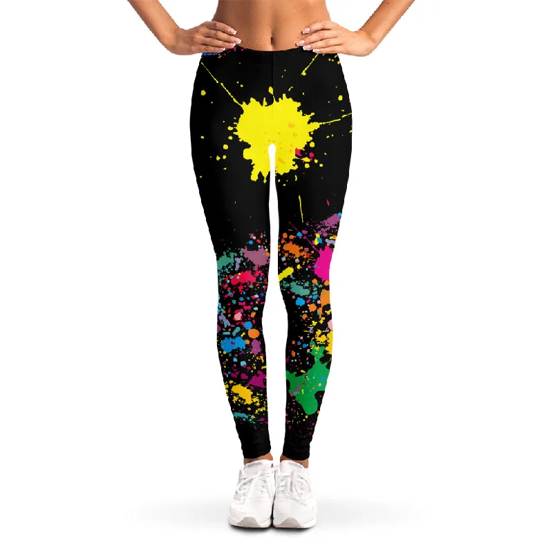 Colorful Splash Yin Yang Print Women's Leggings