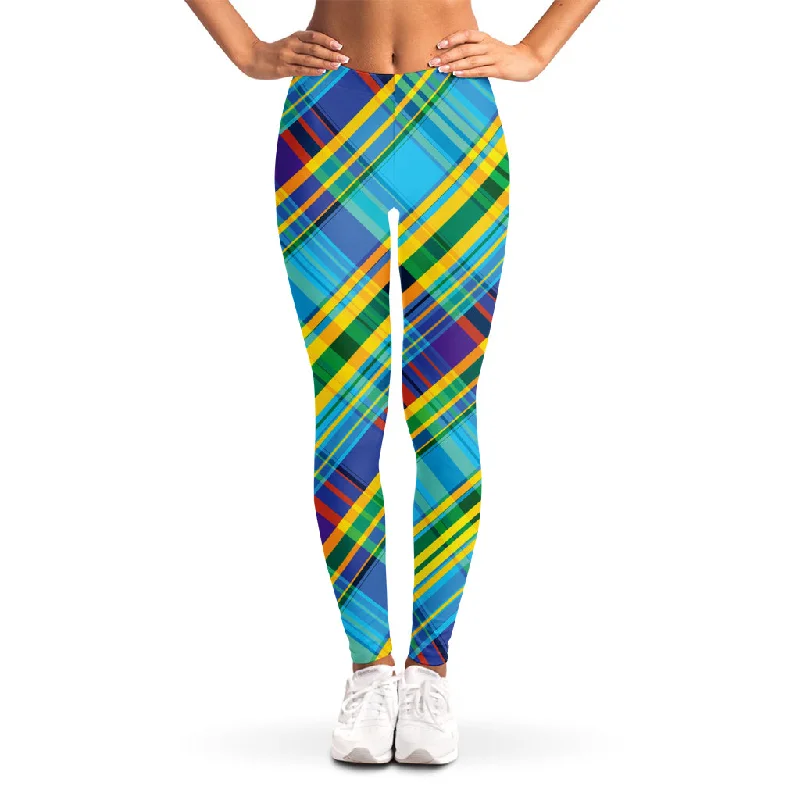 Colorful Tartan Pattern Print Women's Leggings