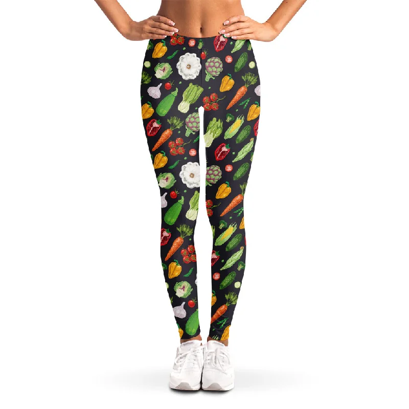 Colorful Vegetable Pattern Print Women's Leggings