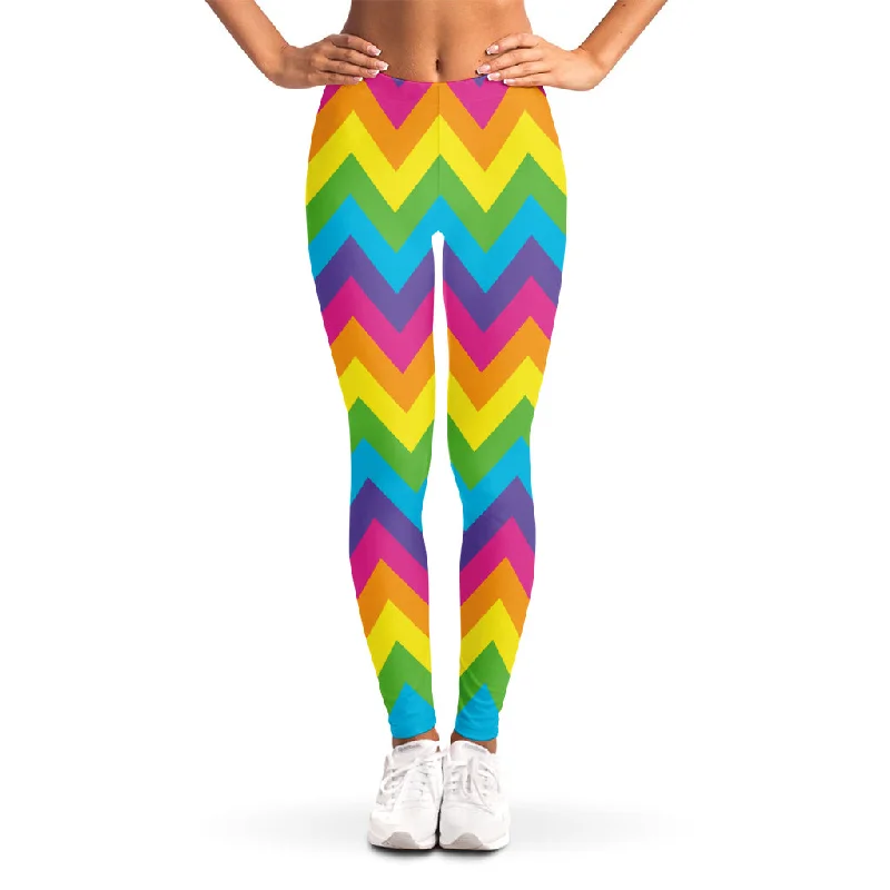 Colorful Zigzag Pattern Print Women's Leggings