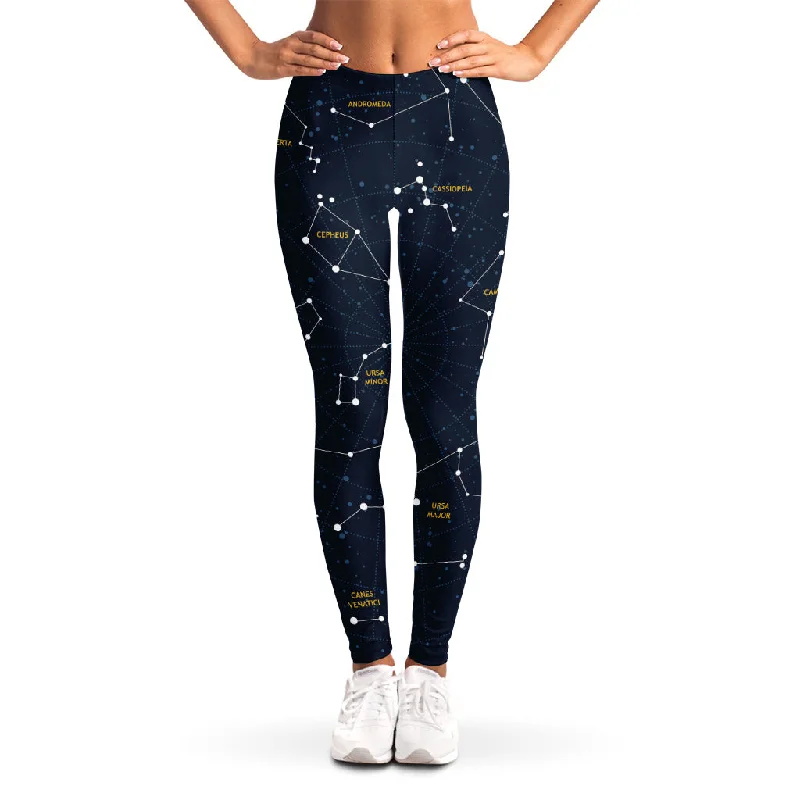 Constellation Sky Map Print Women's Leggings