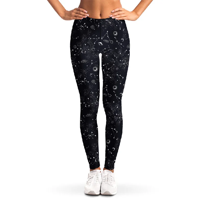 Constellation Space Pattern Print Women's Leggings