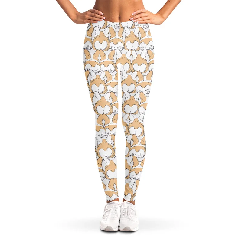 Corgi Butt Pattern Print Women's Leggings