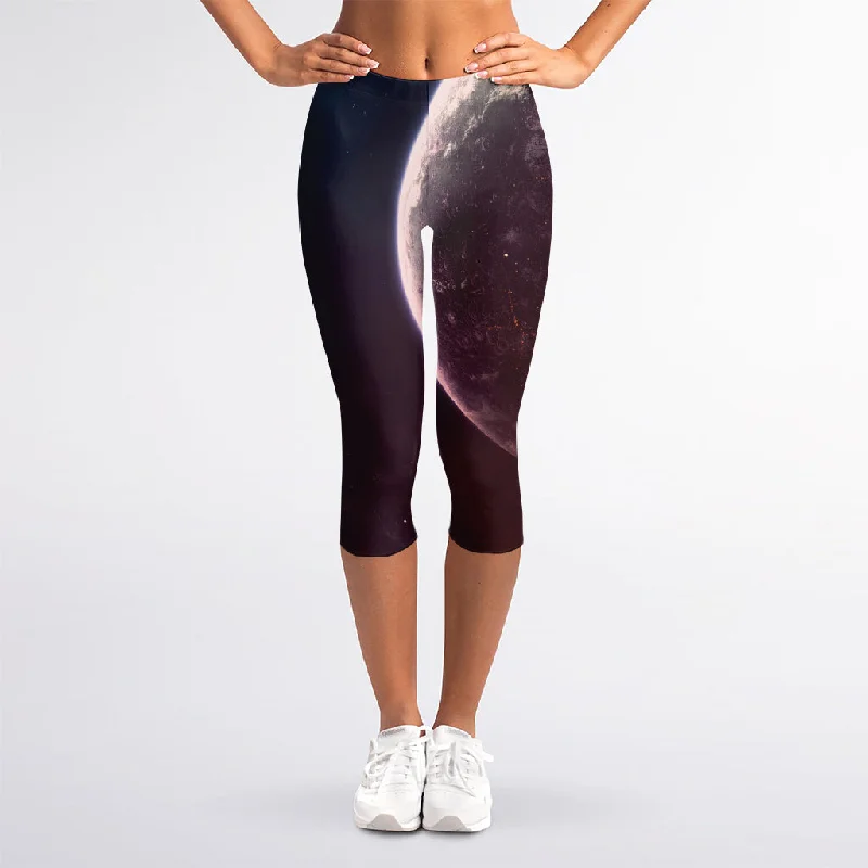 Cosmic Space Print Women's Capri Leggings