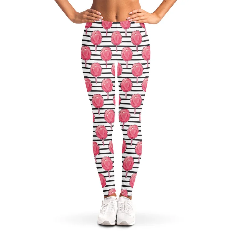 Cotton Candy Striped Pattern Print Women's Leggings