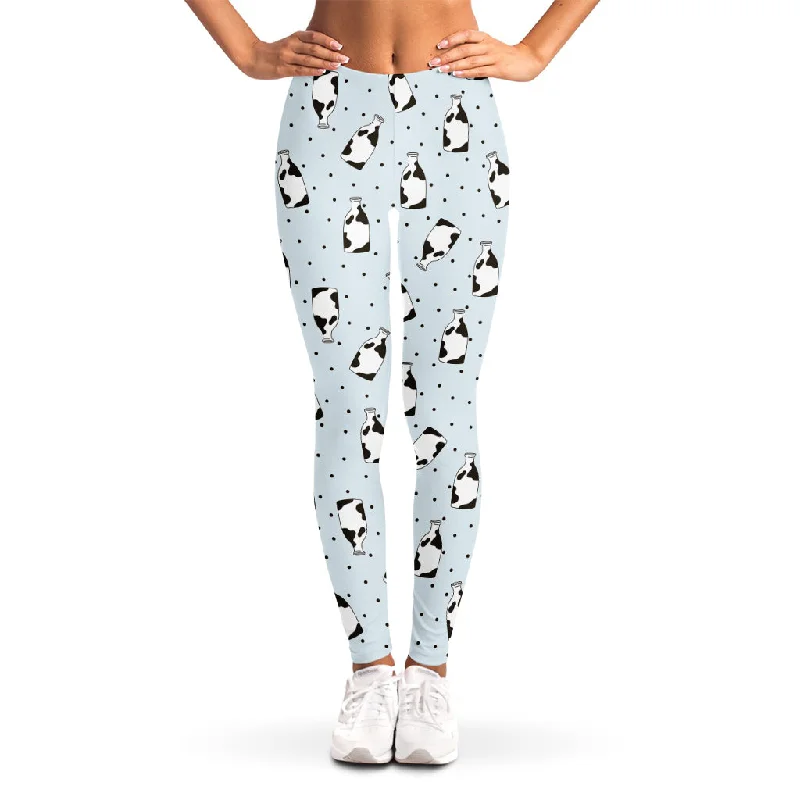 Cow Milk Bottle Pattern Print Women's Leggings