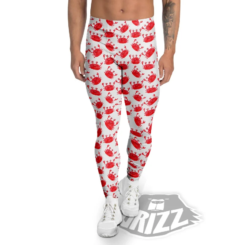Closeout Crab Cute Print Pattern Men's Leggings