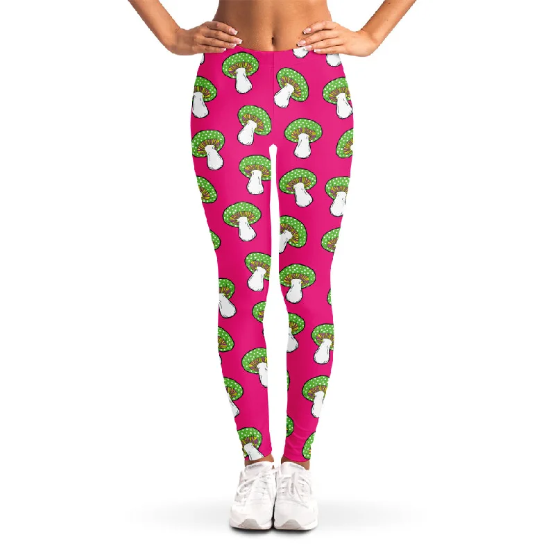 Crazy Mushroom Pattern Print Women's Leggings