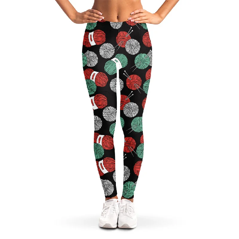 Crochet Yarn Pattern Print Women's Leggings