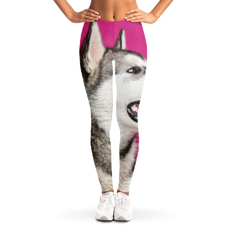 Cute Alaskan Malamute Print Women's Leggings