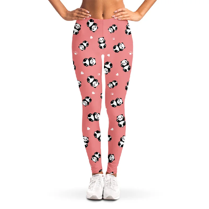 Cute Baby Panda Pattern Print Women's Leggings