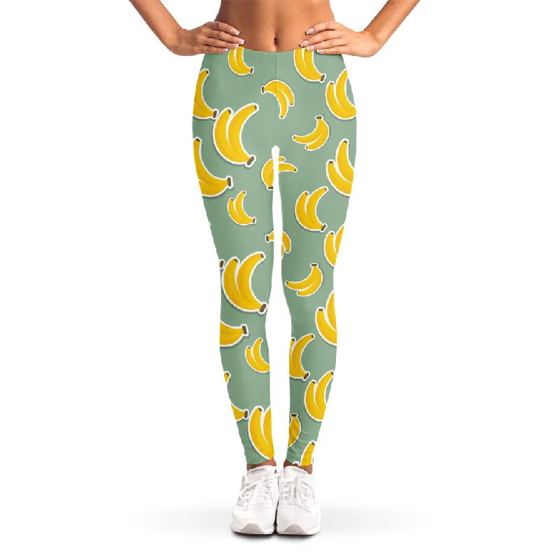 Cute Banana Pattern Print Women's Leggings