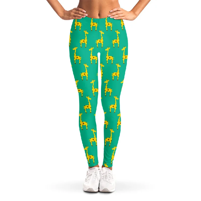 Members Only Cute Cartoon Giraffe Pattern Print Women's Leggings