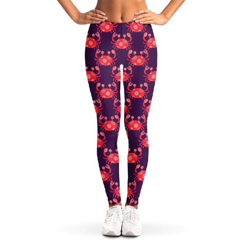 Cute Crab Pattern Print Women's Leggings