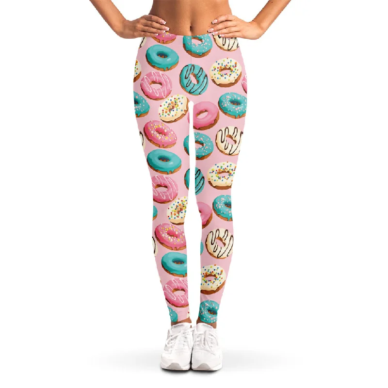 Cute Donut Pattern Print Women's Leggings