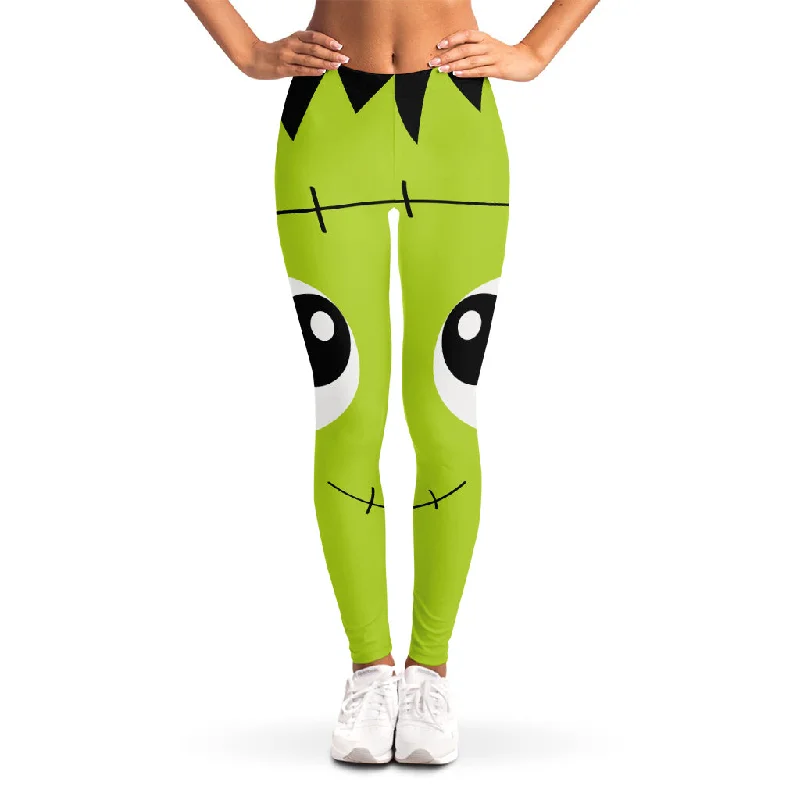 Cute Frankenstein Face Print Women's Leggings